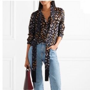 Equipment femme silk léopard lavallière blouse